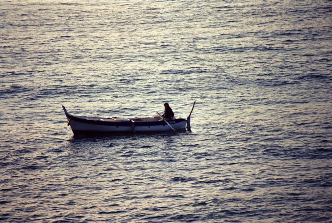 A typical fishing boat from Nice going back to the harbour