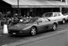 Une Ferrari 348tb devant la brasserie Felix Faure, dans la rue du meme nom, Nice, France
