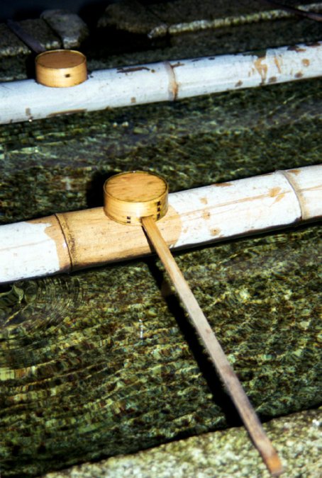 Some bamboo spoons, used to fetch water at the entrance of temples