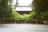 The main gate of the Engaku-ji temple, surrounded by trees