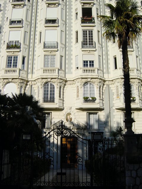 Main entrance of the building, with a nice gate