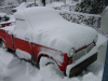 An old truck covered with snow, after the strom that blocked me in Somerville for almost one week