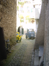 A few typical small transporation gear that seem designed to fit the narrow streets of Isolabona, Italy