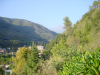 A view of the hills surrounding the Nervia valley, taken from the castle of Isolabona, facing north. Isolabona, Italy.
