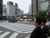 Un des grands carrefours de Ginza, pres du batiment Sony. Tokyo, Japon.