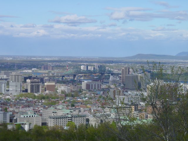 Pont Champlain, vu du Mont Royal. Montreal, Quebec, Canada.